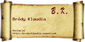 Bródy Klaudia névjegykártya