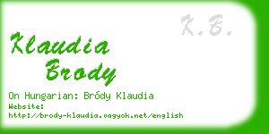 klaudia brody business card