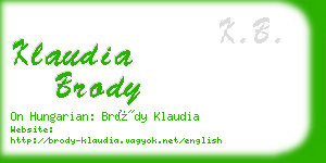 klaudia brody business card